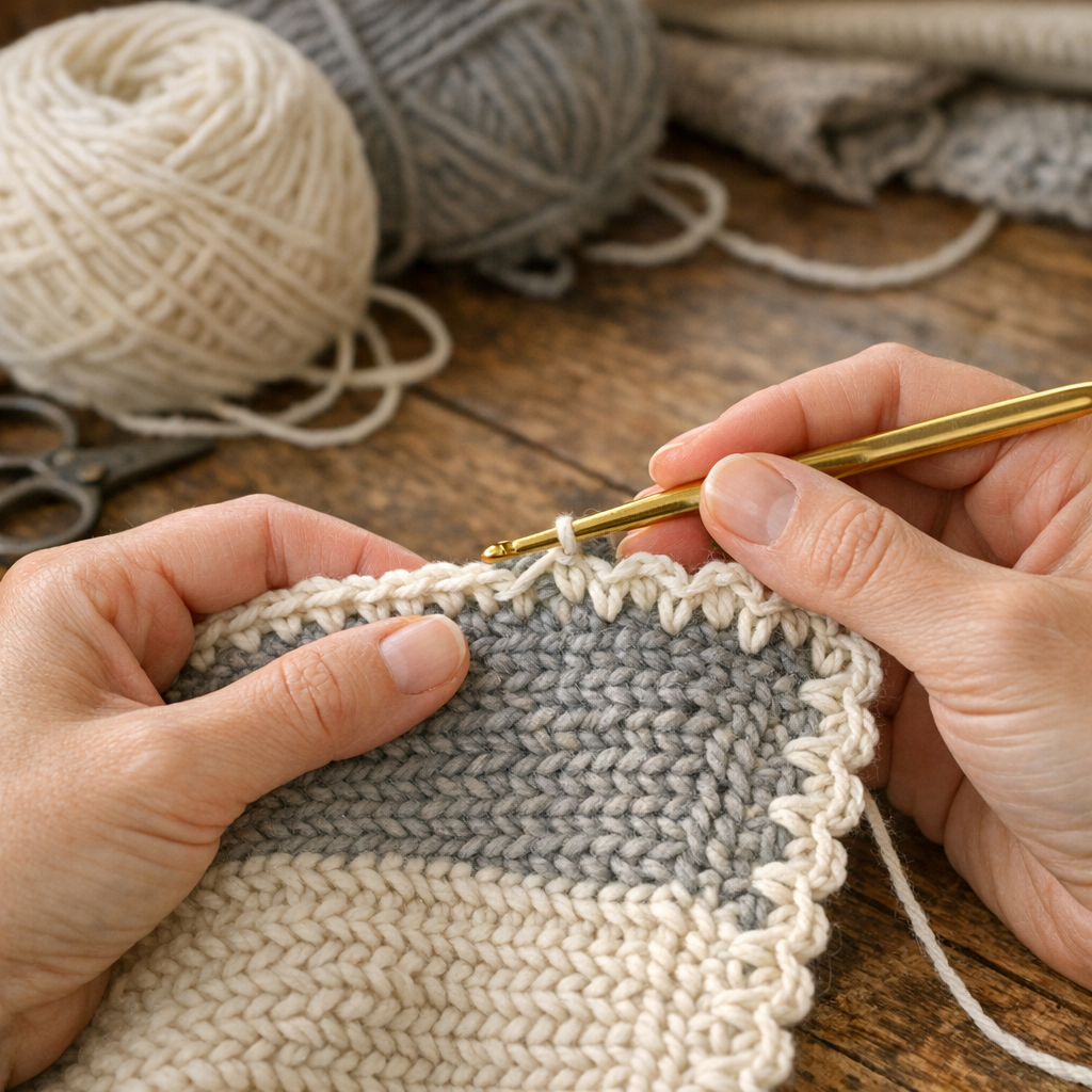 Réussir une Bordure de finition au crochet sans gondoler
