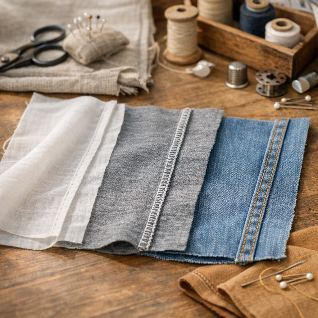 Couture anglaise vs surjet vs couture rabattue : comment choisir selon le tissu et la forme