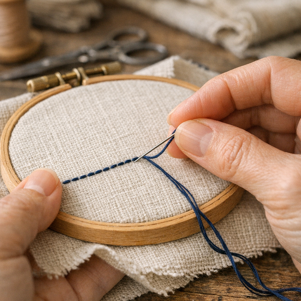 Comment réussir un point arrière net en broderie