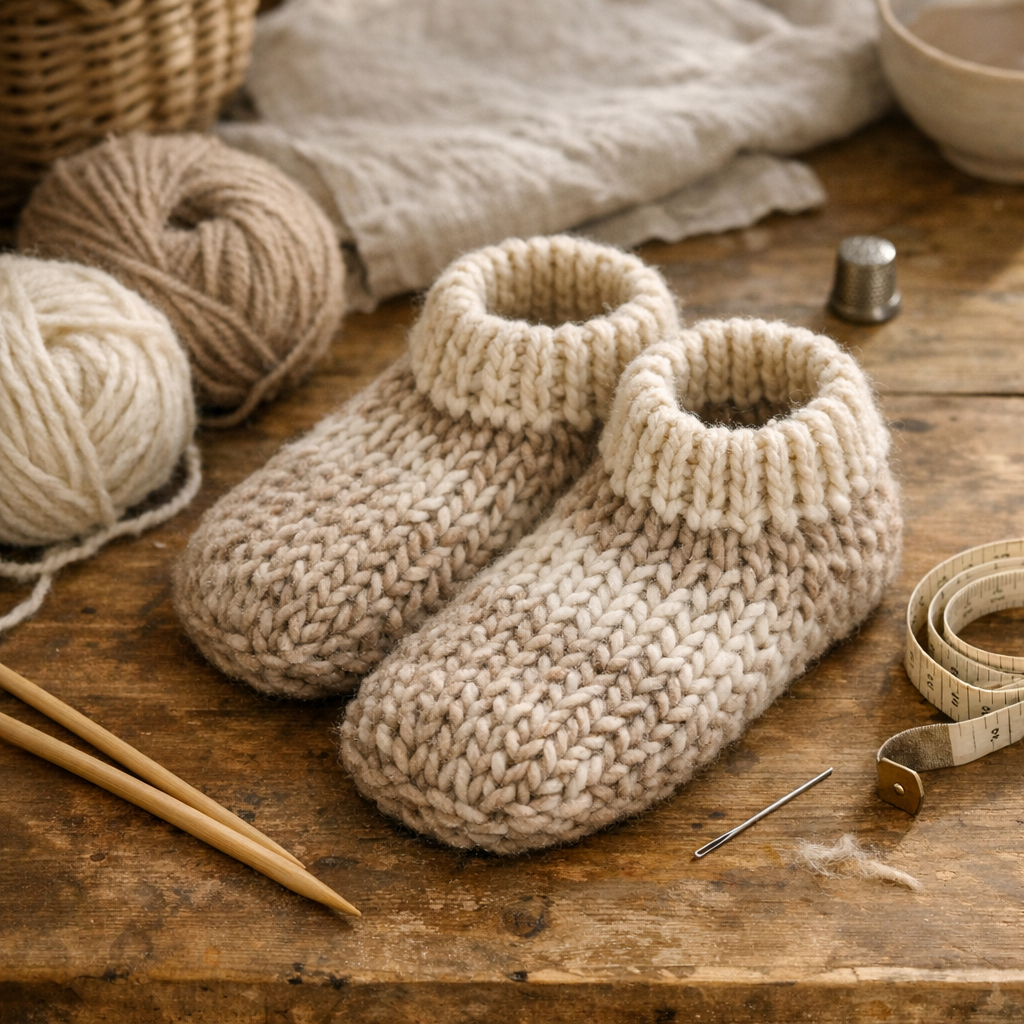Comment tricoter des Chaussons adultes avec des explications simples